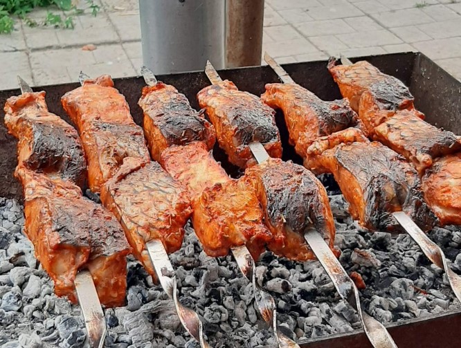 Шашлык из карпа